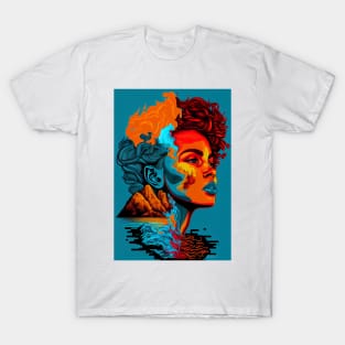 Modern woman in pop-art style T-Shirt